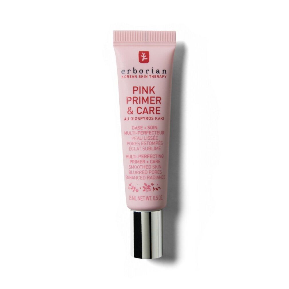 Erborian Pink Primer & Care Tube, rosa mit silbernem Verschluss.