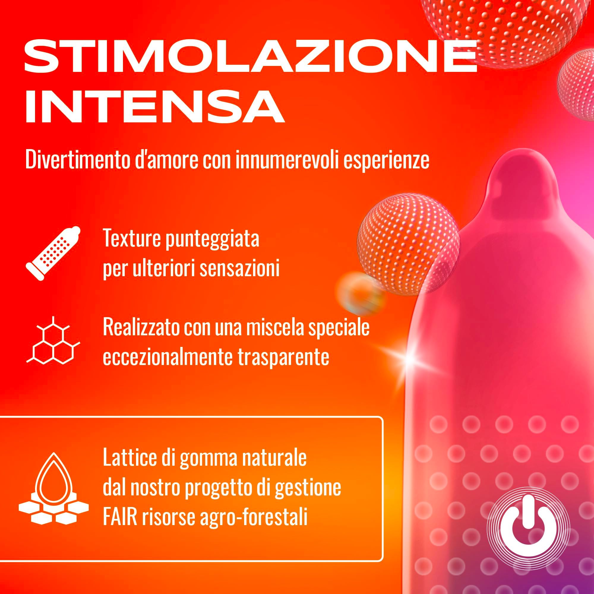 ON) Kondom, Noppenstruktur für extra Stimulation, aus transparentem Spezialgemisch.