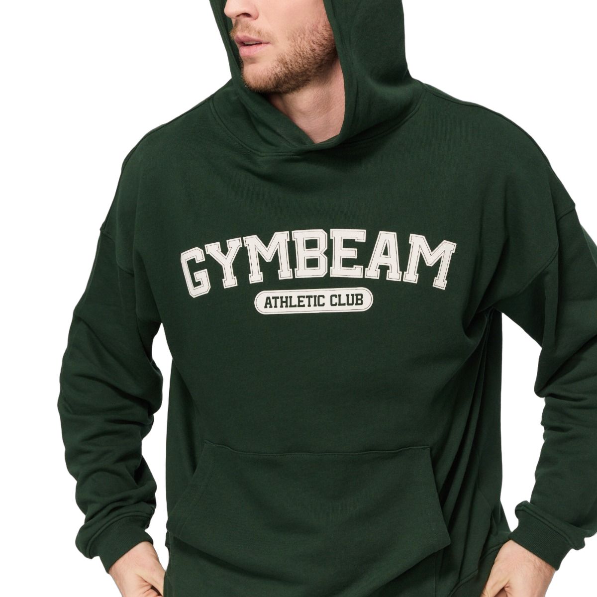 GymBeam Hoodie Herren Oversized mit Kängurutasche Varsity Grün