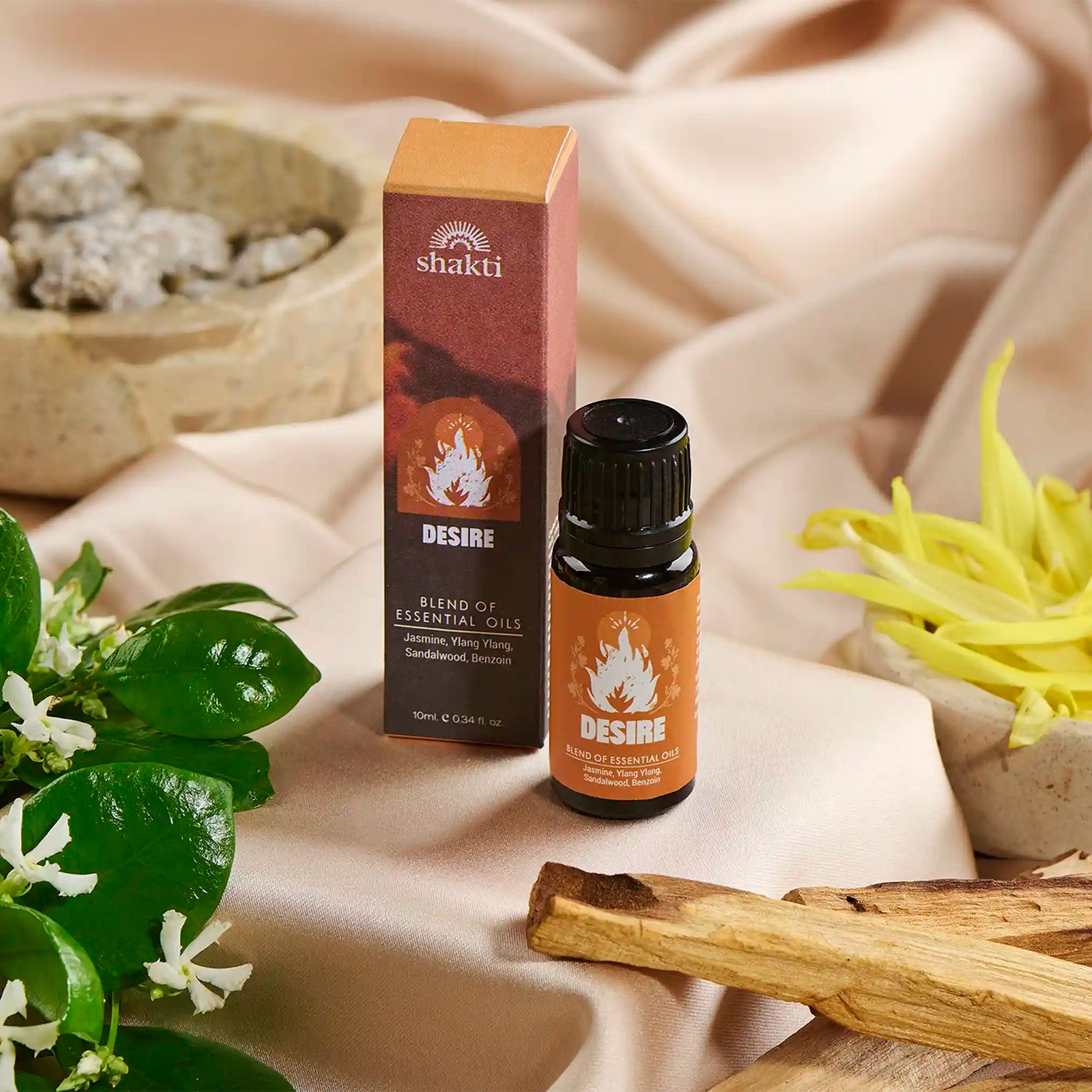 Shakti Mat Ätherische Öle - Mischung Jasmin, Ylang-Ylang, Sandelholz, Benzoe