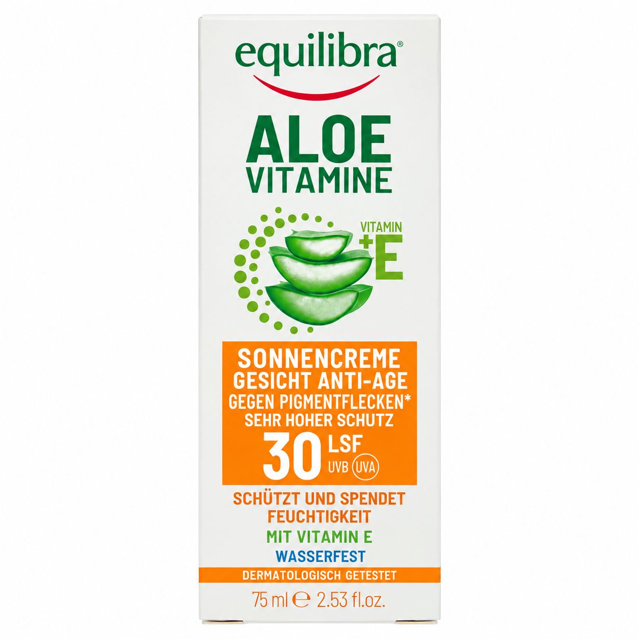 Equilibra Aloe Vitamine Sonnenschutz Gesicht Anti-Age LSF 30, 75 ml.