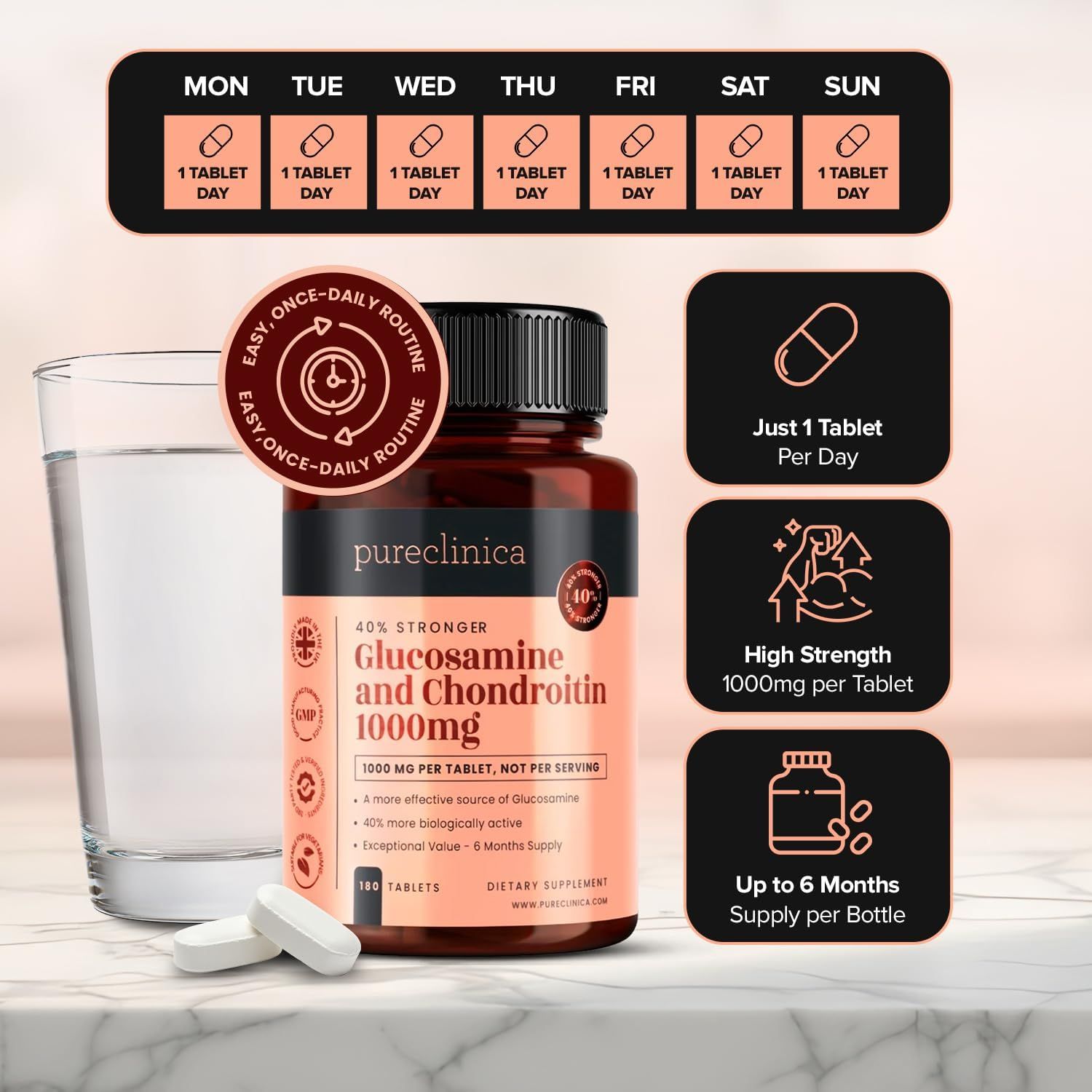 pureclinica Glucosamin HCL & Chondroitin Tabletten