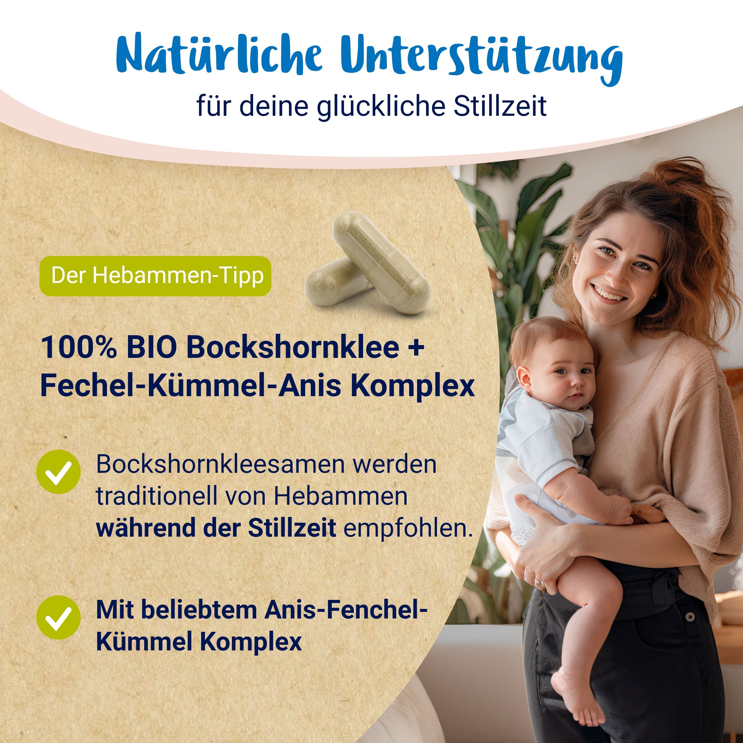 BIO Bockshornklee Komplex mit Anis, Kümmel, Fenchel - von PregniVital® 90 St Kapseln