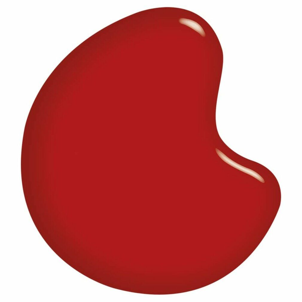 Roter Nagellack-Tropfen, oval geformt. Glänzende Oberfläche.