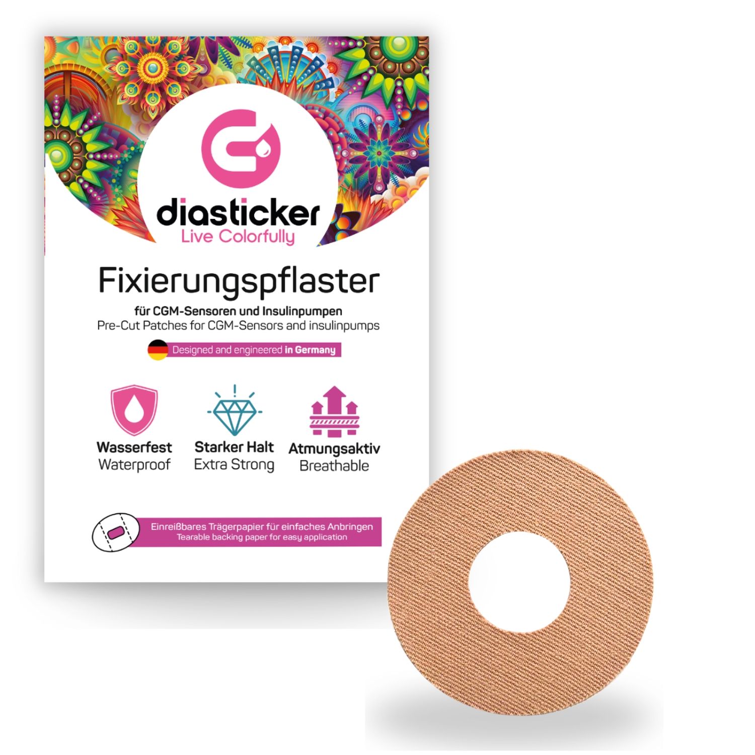 Diasticker® Katheterpflaster S (Innen-Ø 2,2 cm) 'Beige' 10 St