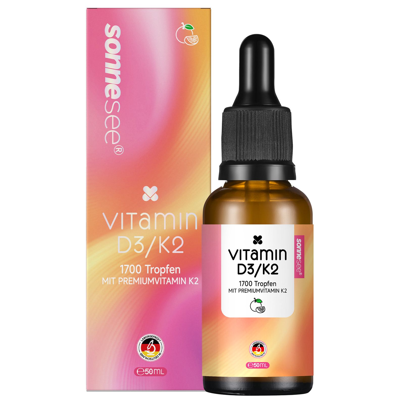 Sonnesee Vitamin D3/K2 Tropfen Orange 50 ml