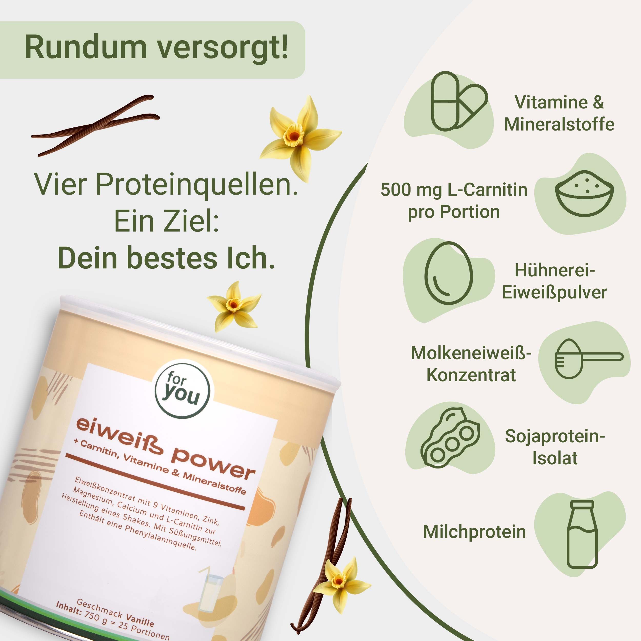 for you Eiweiß Power Vanille Dreierpack