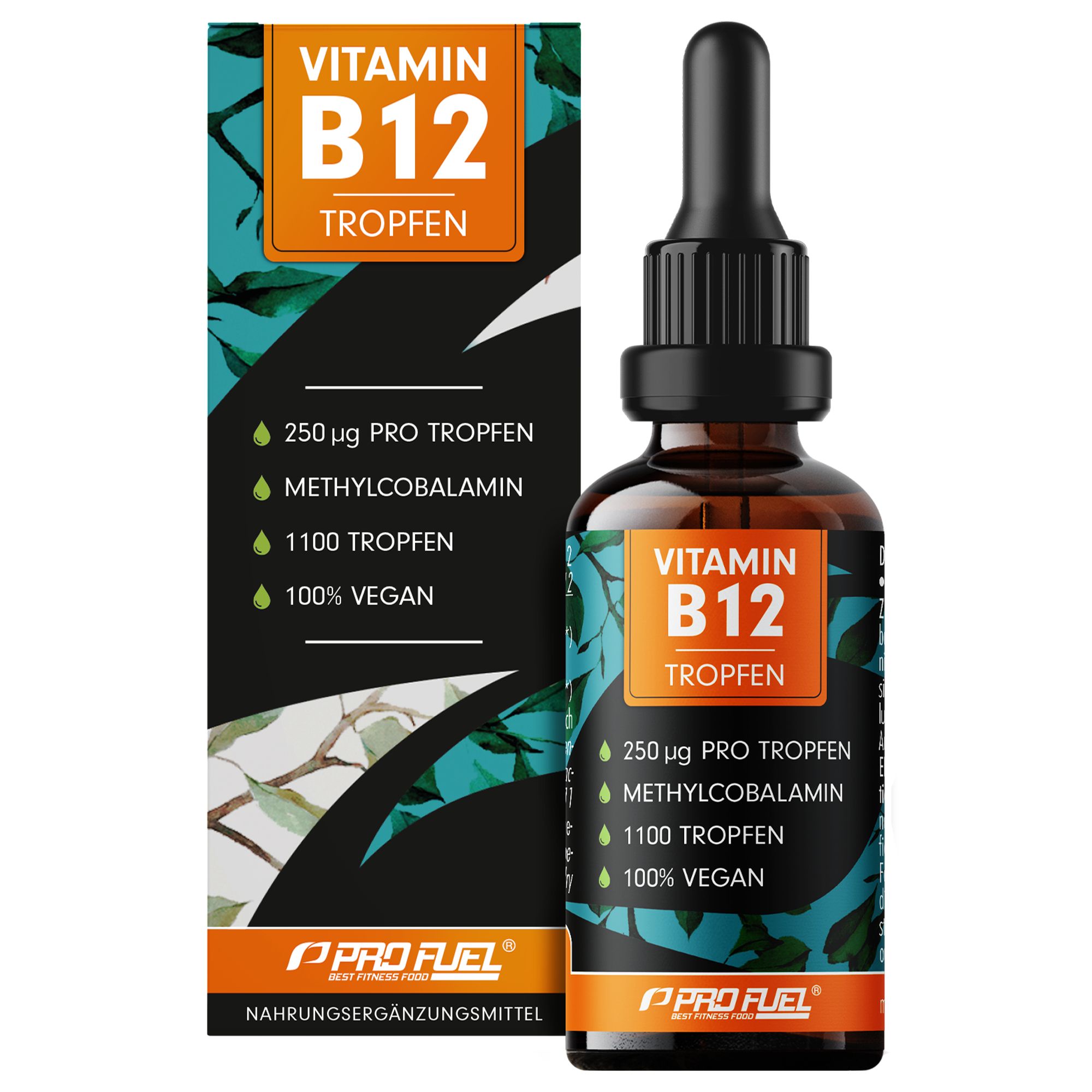 ProFuel - Vitamin B12 Tropfen - 500 mcg bioaktives Vitamin B12 (Methylcobalamin) pro Tropfen