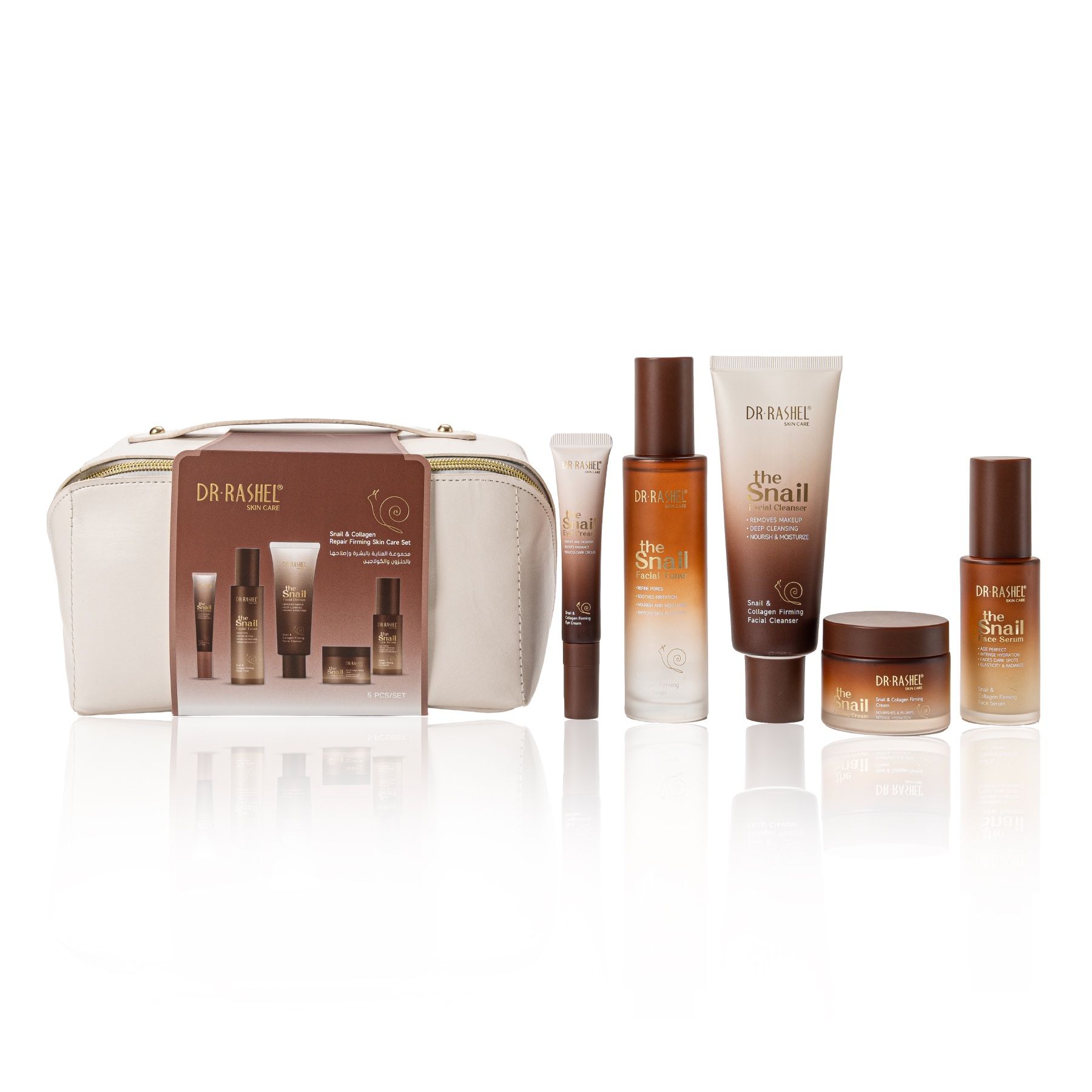 DR RASHEL Gesichtspflege-Set Kollagen Snail Mucin  Augenserum Cream Cleanser Toner