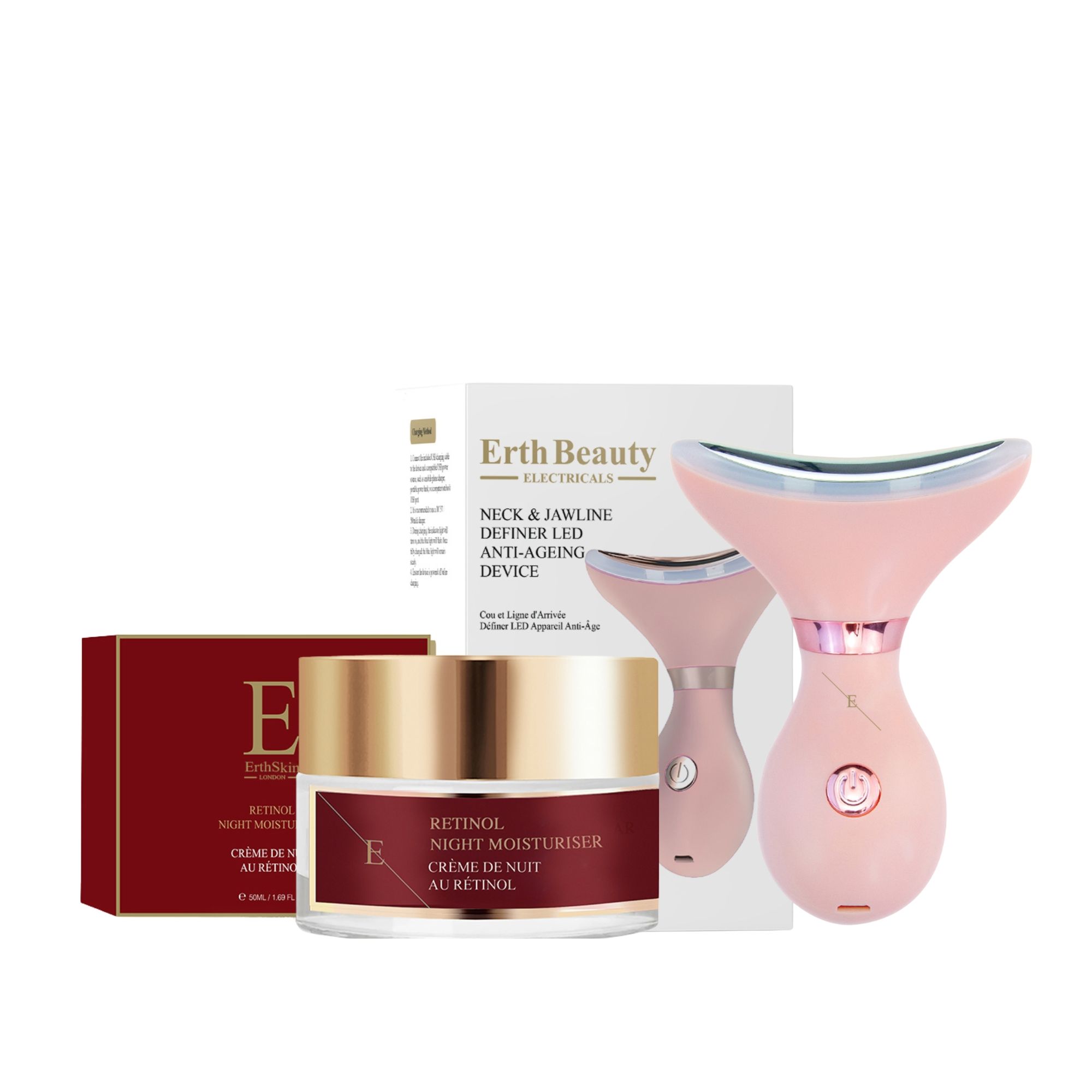 ErthSkin London LED Hals Kaak Roze Duo Retinol 1