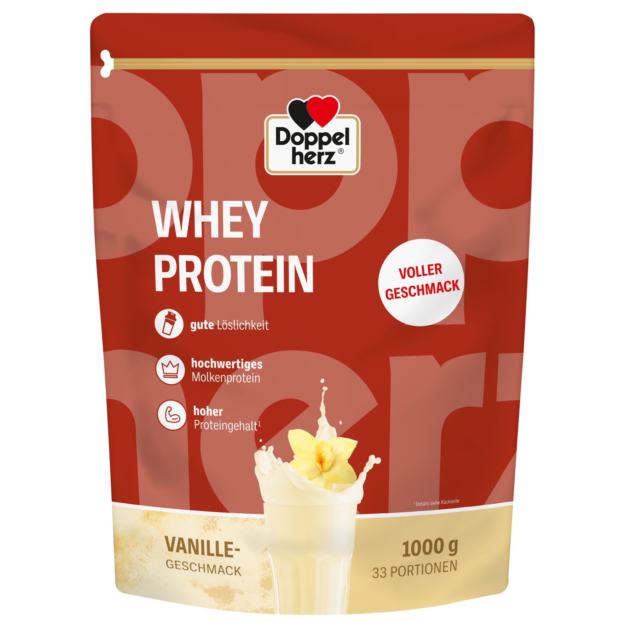 Doppelherz WHEY PROTEIN Vanille – Proteinpulver auf Molkenbasis in bewährter Doppelherz-Qualität