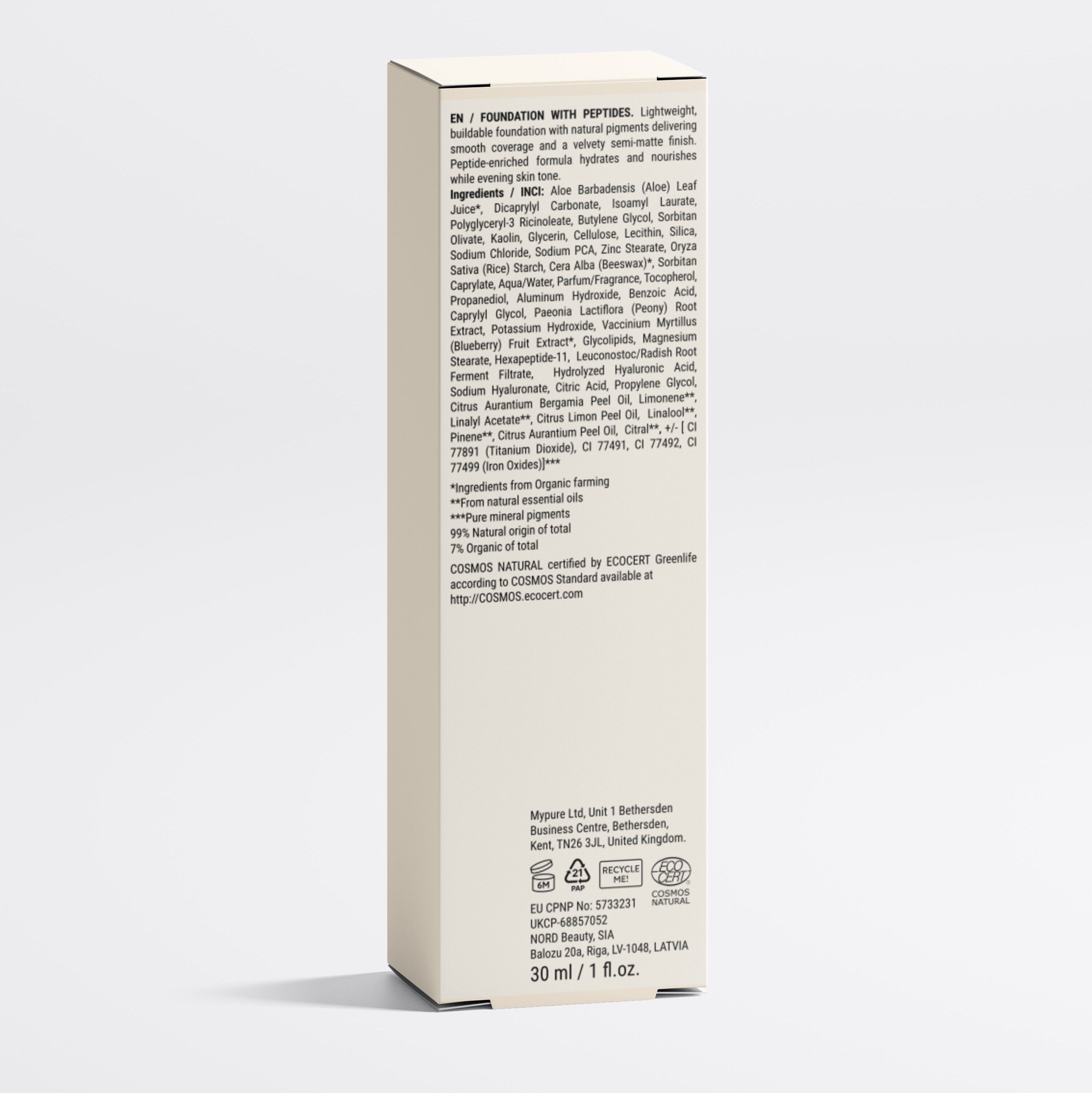 Zero Skin Foundation mit Peptiden, 05 Fair Neutral - hautpflegende Formel mit Hyaluronsäure