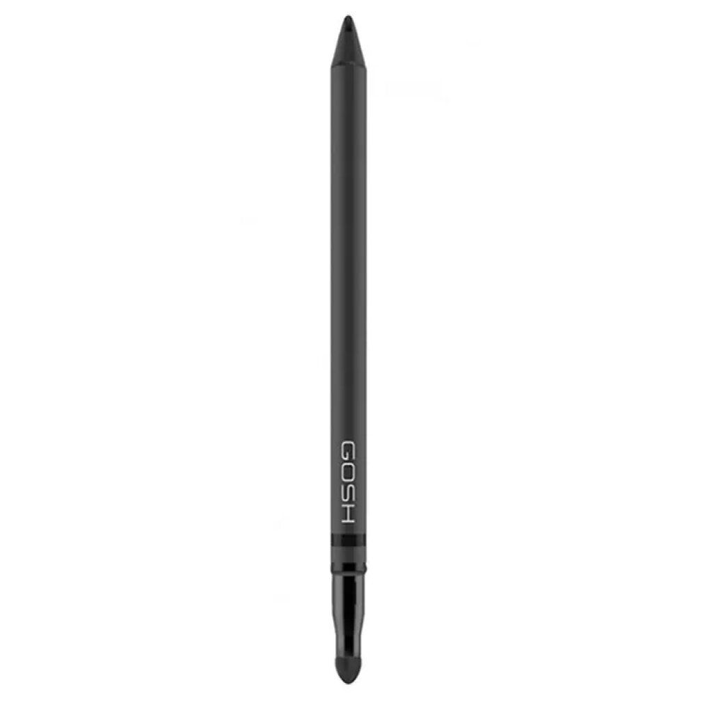 Schwarzer Gosh Infinity Eyeliner. Zylindrische Form mit spitzem Ende und Applikator. Marke GOSH sichtbar.