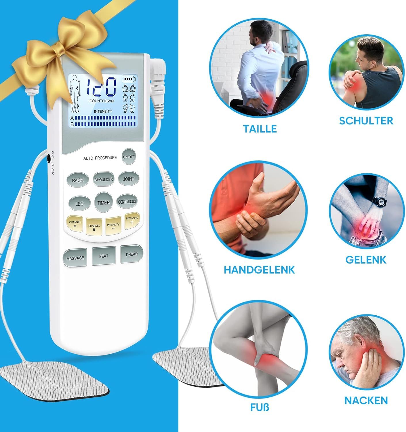 Easy@Home TENS-Gerät Schmerztherapie:  Reizstromgerät Elektrostimulationsgerät