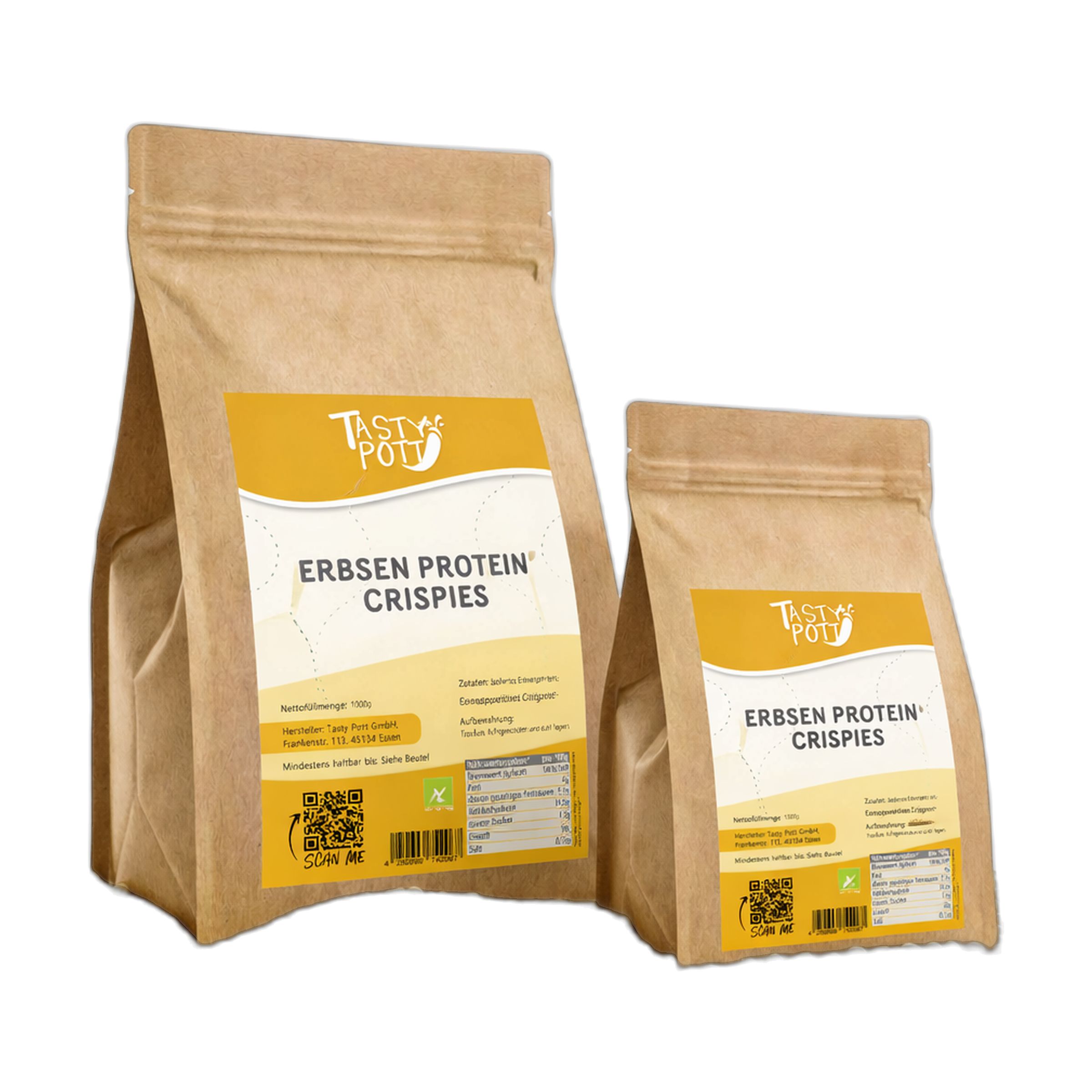 Tasty Pott Erbsenprotein Crispies 1000 g Pulver