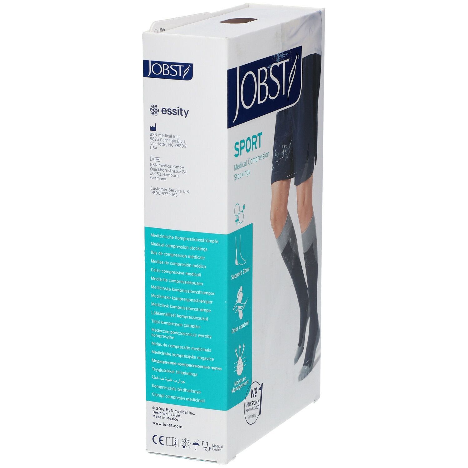 Jobst Sport 15-20 Ad White M 1 St