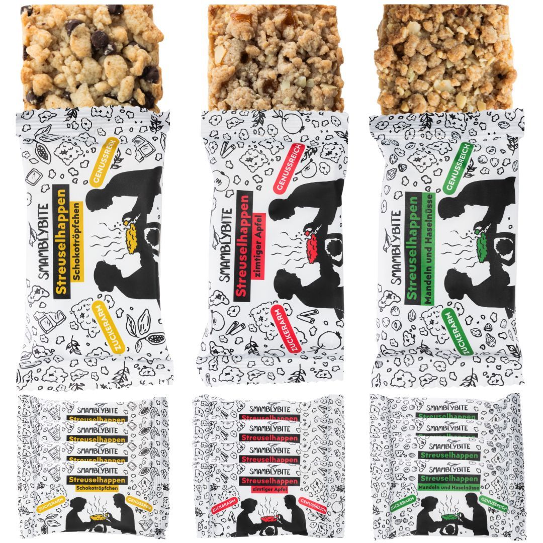 Smamblybite zuckerarme Streuselhappen mit Dinkel Probierbox 675 g