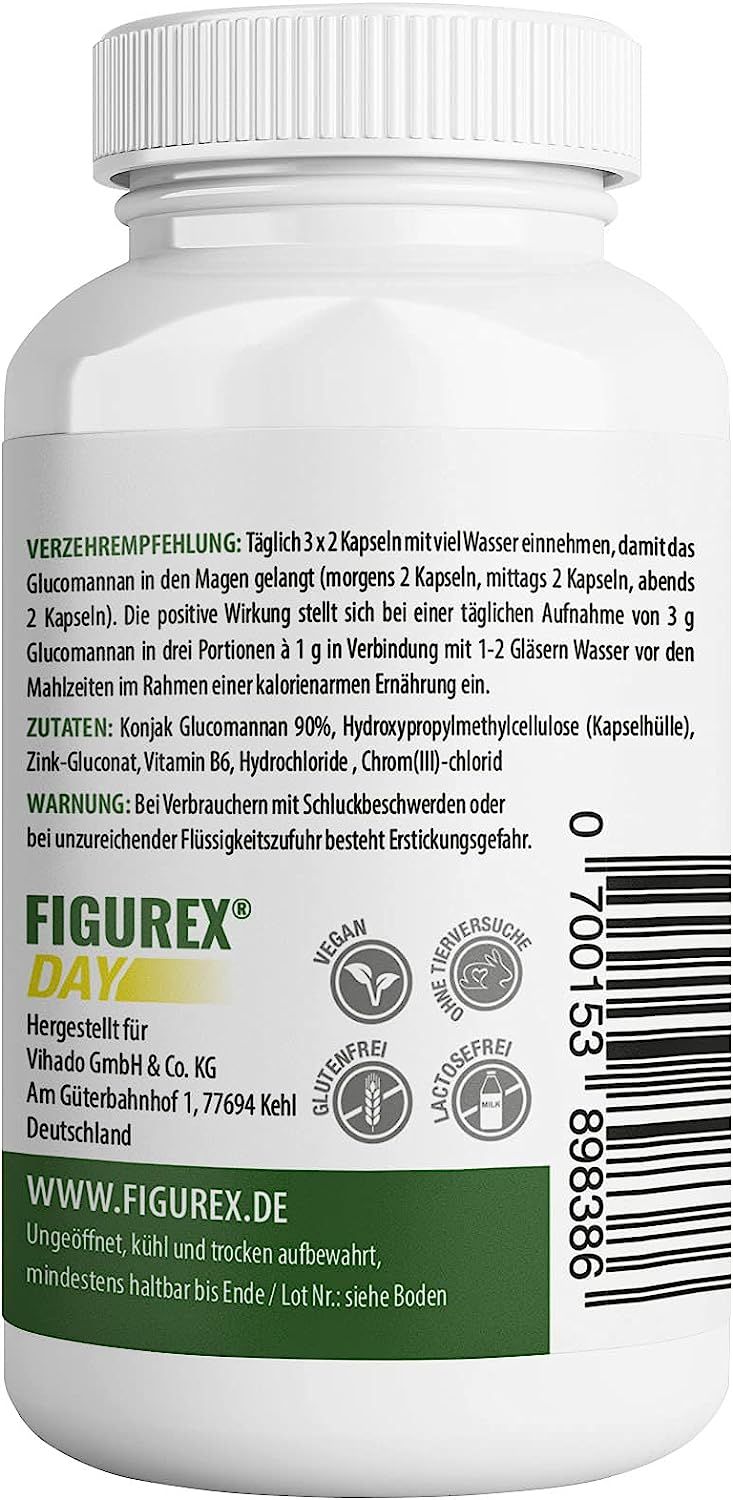 FIGUREX Day Kapseln - Normaler Stoffwechsel mit Vitamin B6, Abnehmen mit Glucomannan