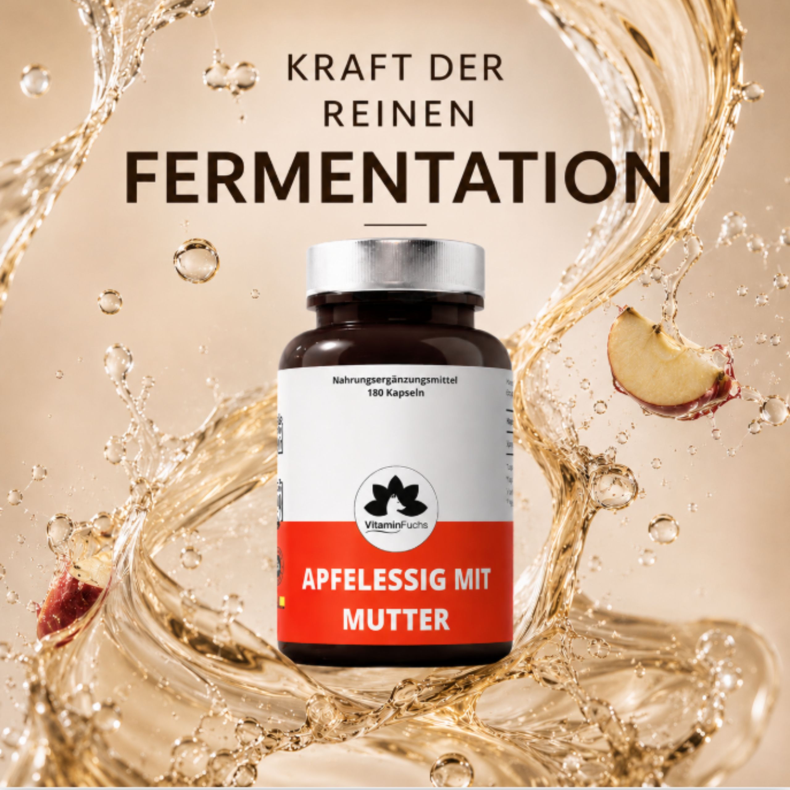 Apfelessig Kapseln mit Mutter - apple vinegar cider with mother - VitaminFuchs