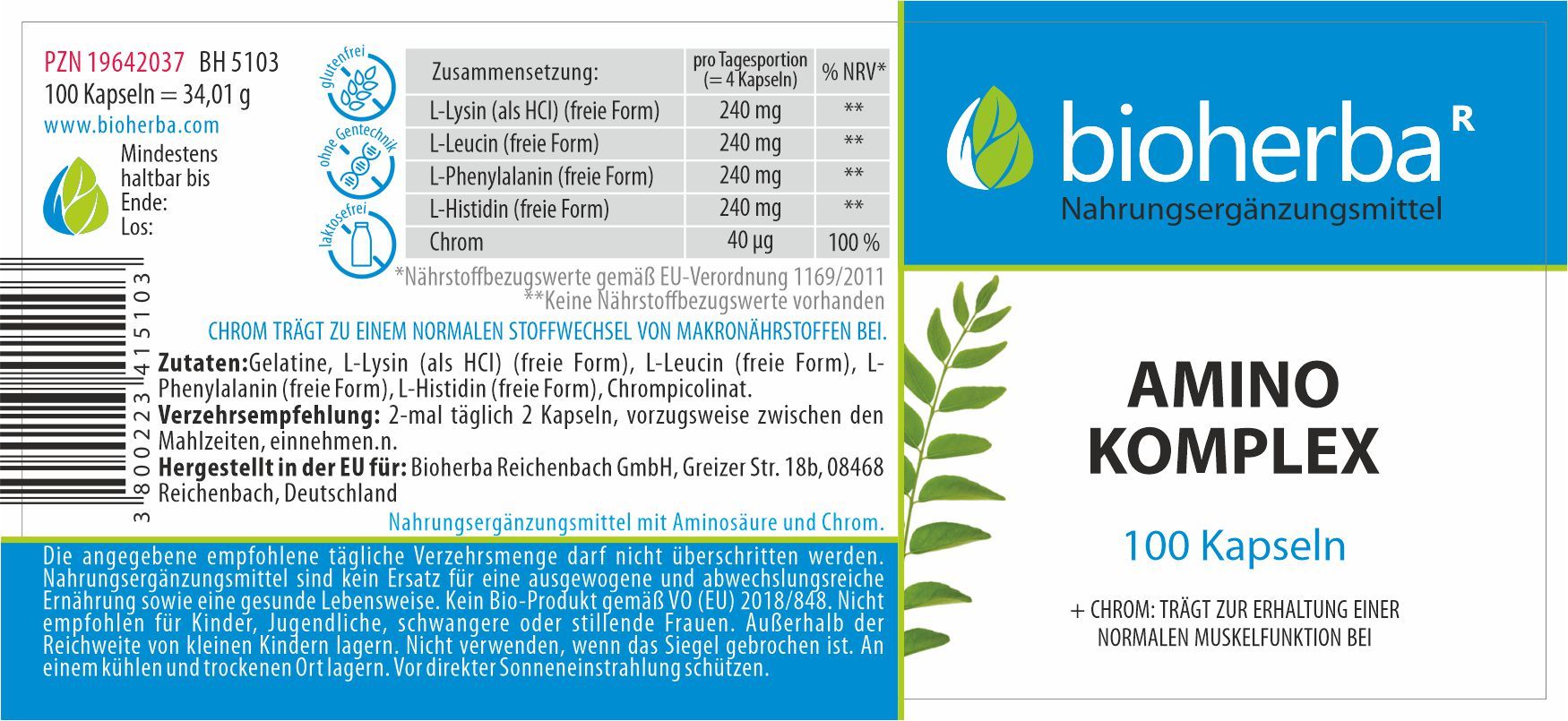 Bioherba Amino Komplex Kapseln