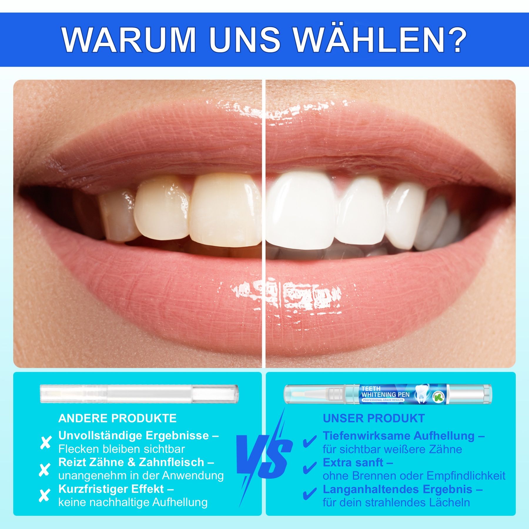 P-beauty Zahnaufhellung Zahnweiß Stift für Weiße Zähne