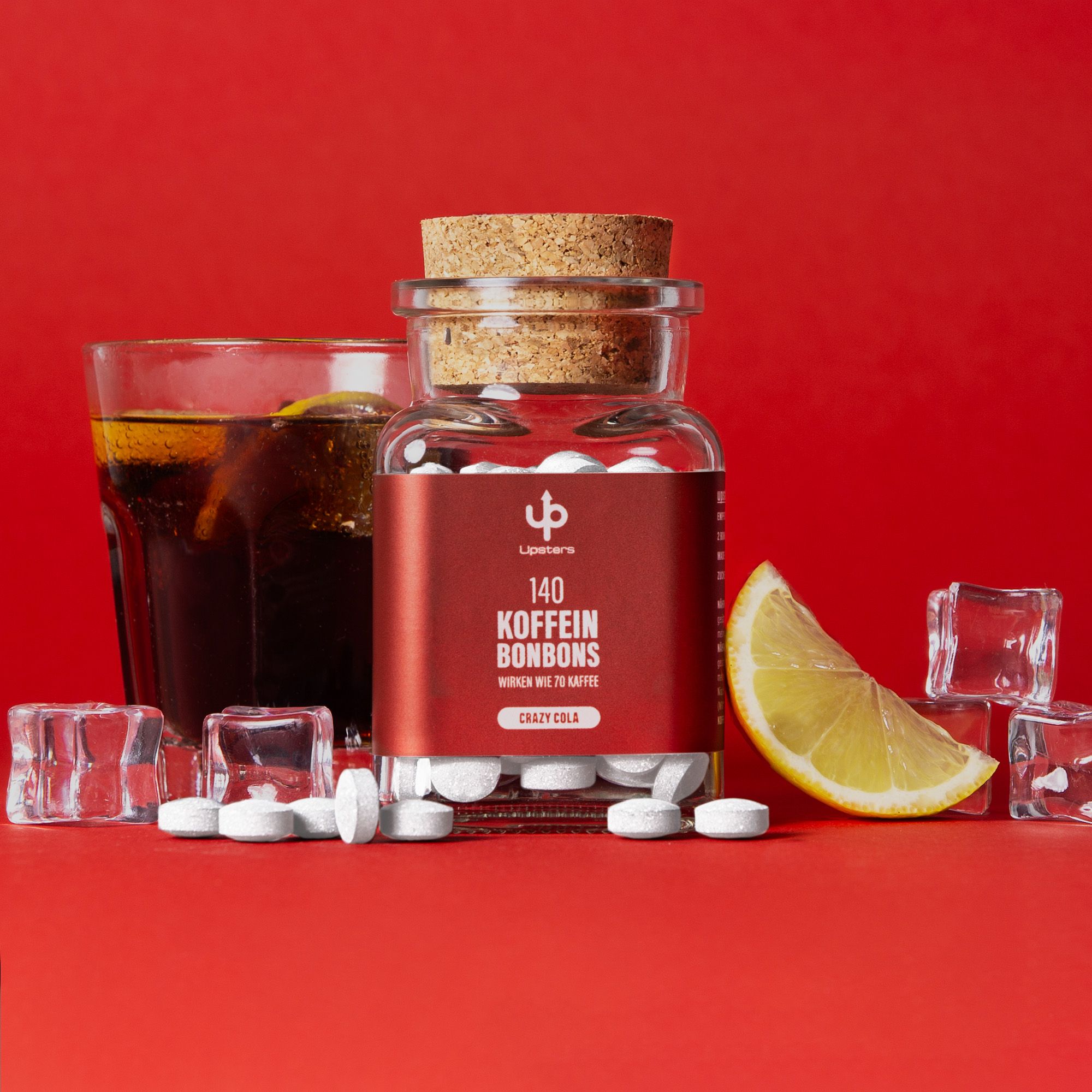 Upsters Koffeinbonbons Crazy Cola
