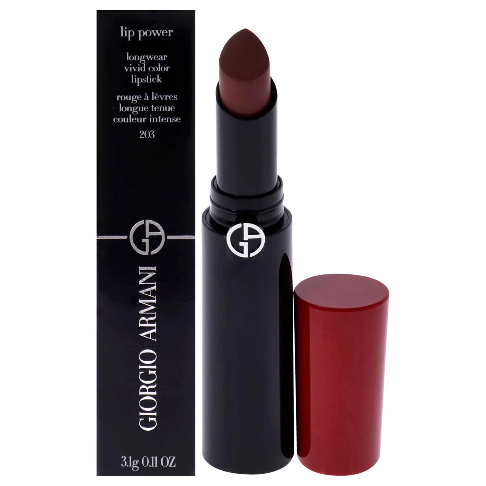 Giorgio Armani Lip Power Longwear Vivid Color Rossetto 203 Mystery 0.11 oz