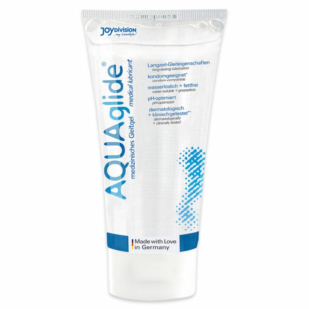 AQUAglide® medizinisches Gleitgel Tube. Langzeit-Gleiteigenschaften, kondomgeeignet, wasserlöslich, fettfrei.