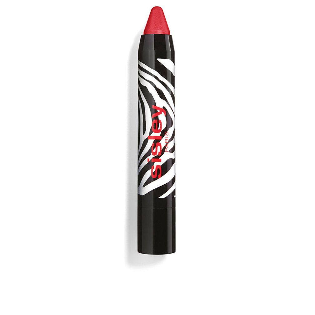 Lippenstift in Stiftform. Schwarzer Stift mit Zebra-Muster und roter Spitze. Sisley-Logo in Rot.