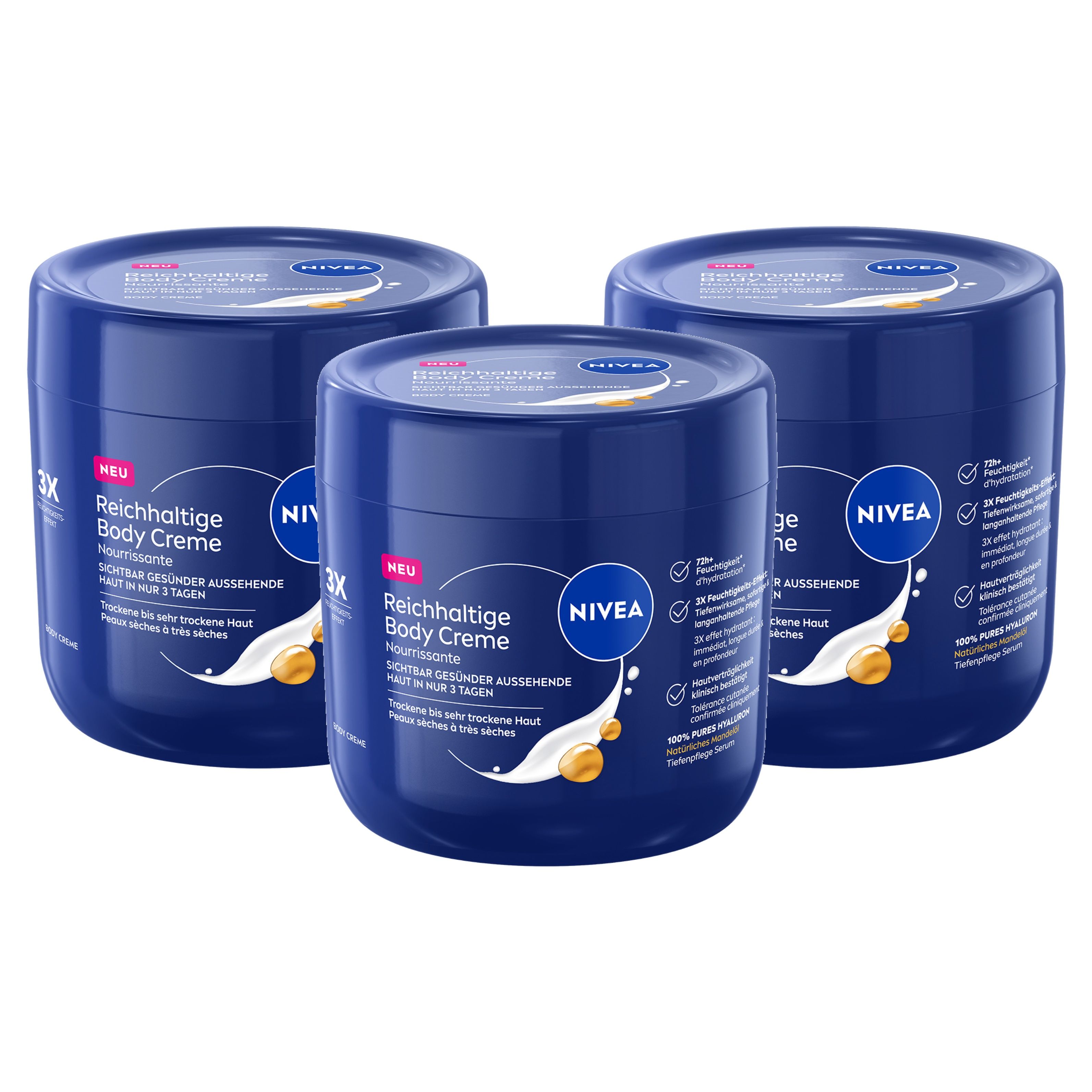 Nivea Reichhaltige Body Creme 3x400 ml