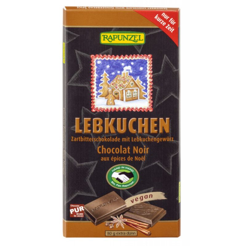 Rapunzel - Zartbitterschokolade mit Lebkuchengewürz HIH