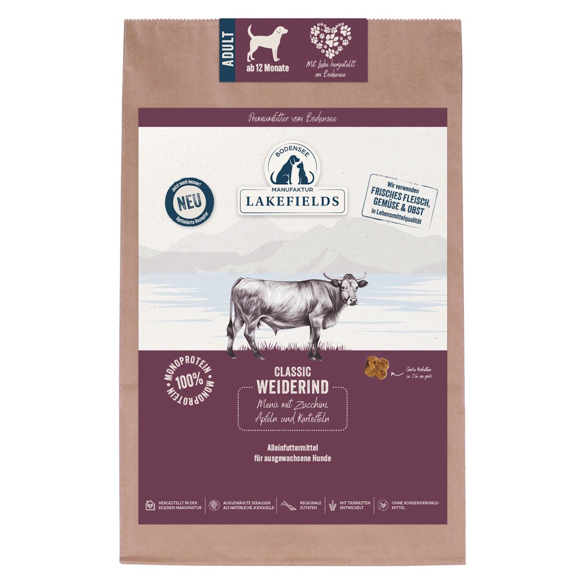Lakefields - Weiderind mit Zucchini, Äpfeln und Karotten 2500 g