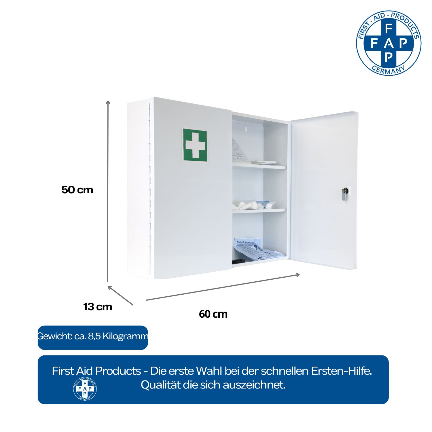 FAP First Aid Products - Verbandschrank G, inkl. DIN 13169 Füllung