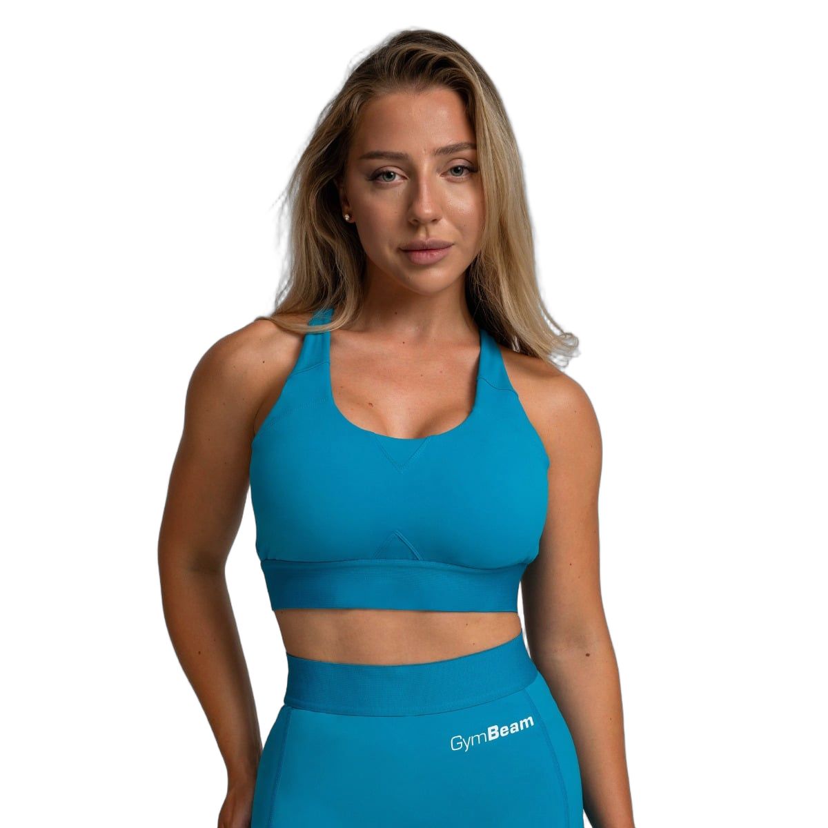 GymBeam Sport-BH Damen mit verstellbaren Trägern und Pads Limitless Aquamarine 1 St