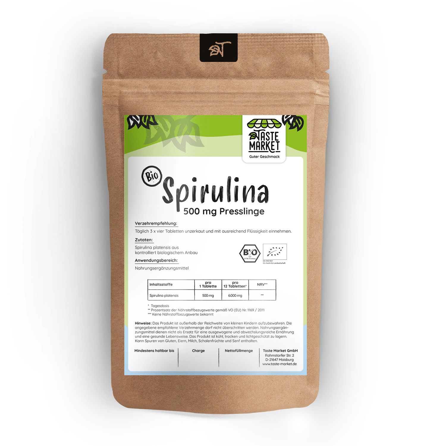 Taste Market Bio Spirulina Presslinge 100 St