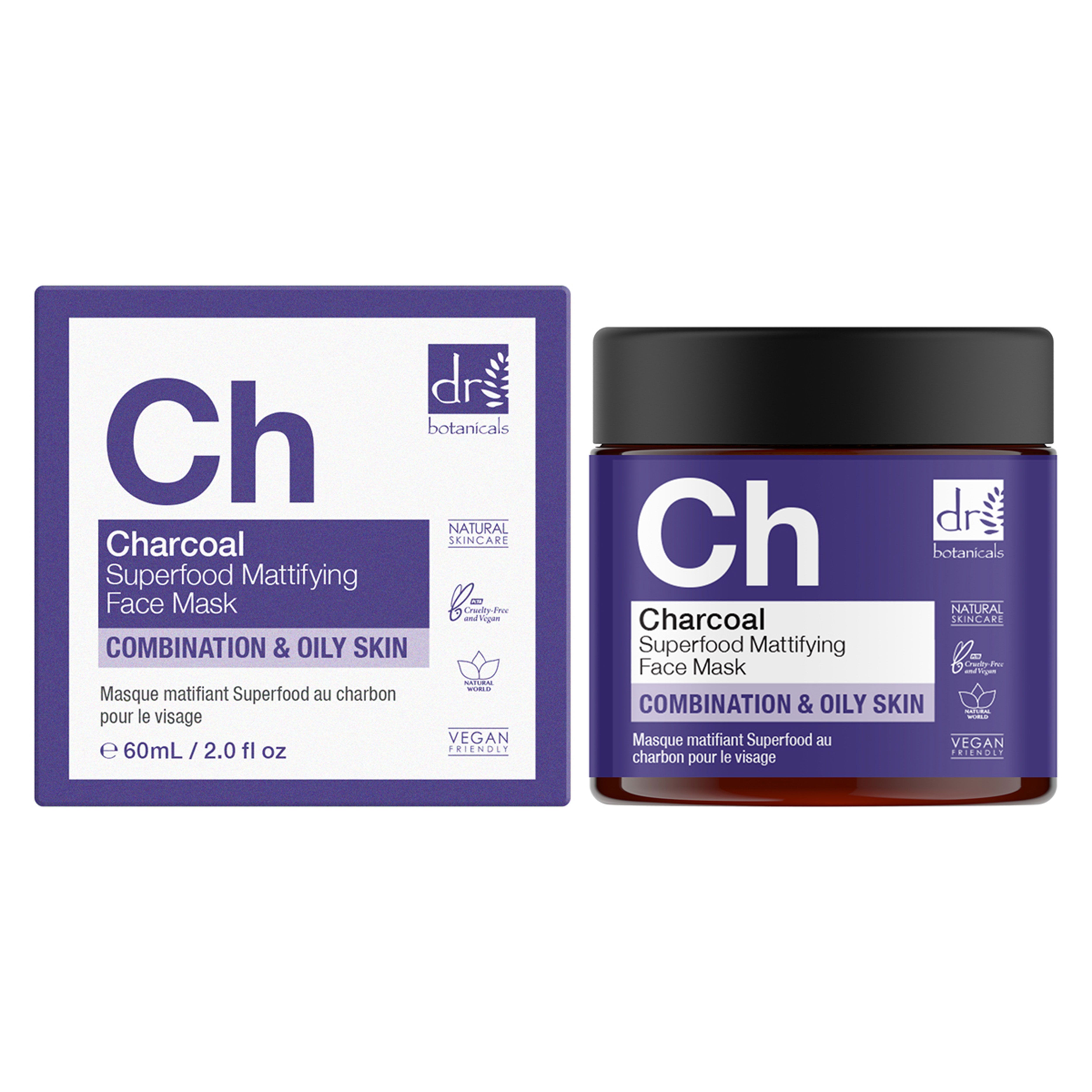 Dr Botanicals Charcoal Superfood Mattifying Face Mask 60 ml