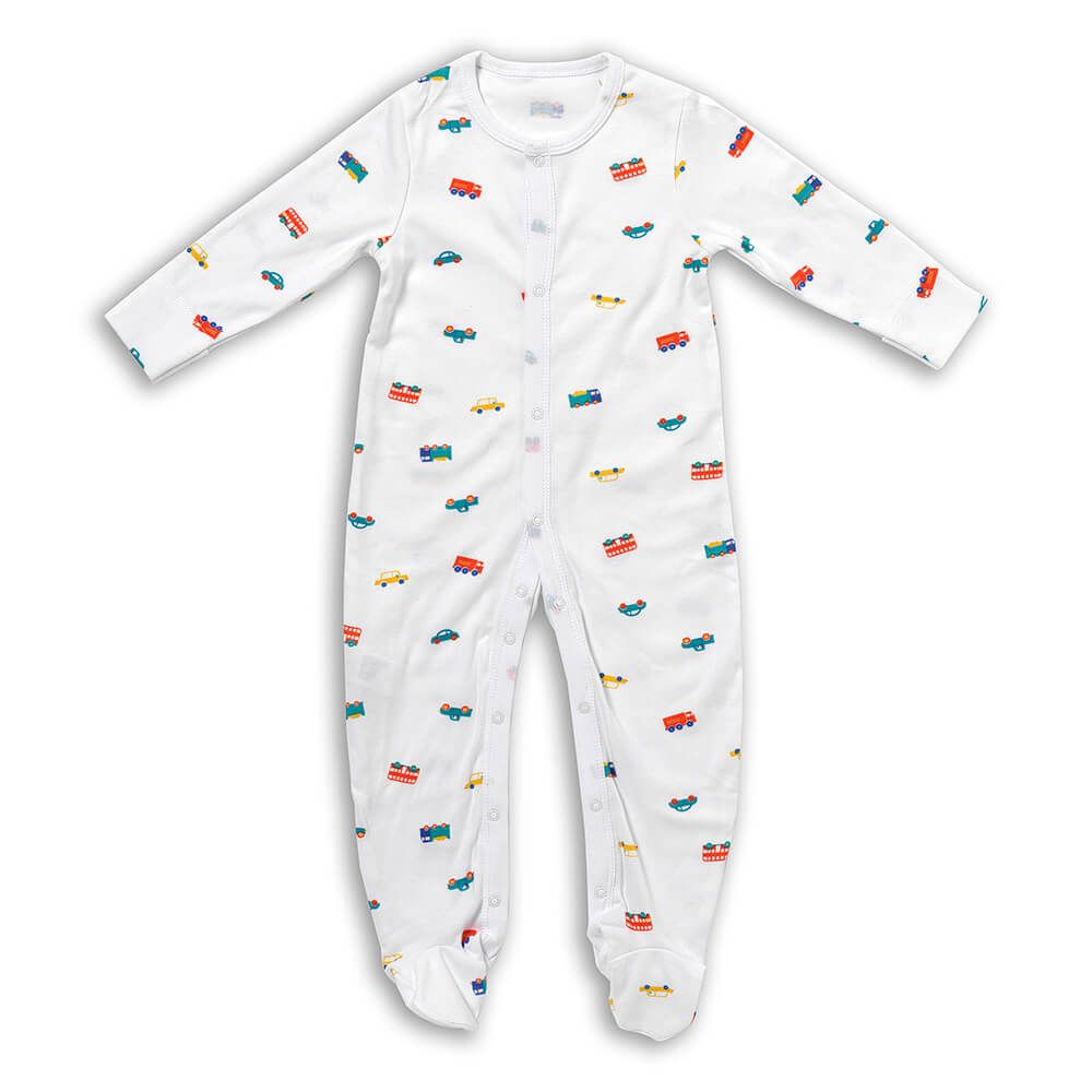schlummersack Baby Schlafanzug Strampler aus 100% Bio-Baumwolle Langarm Größe 68 Autos