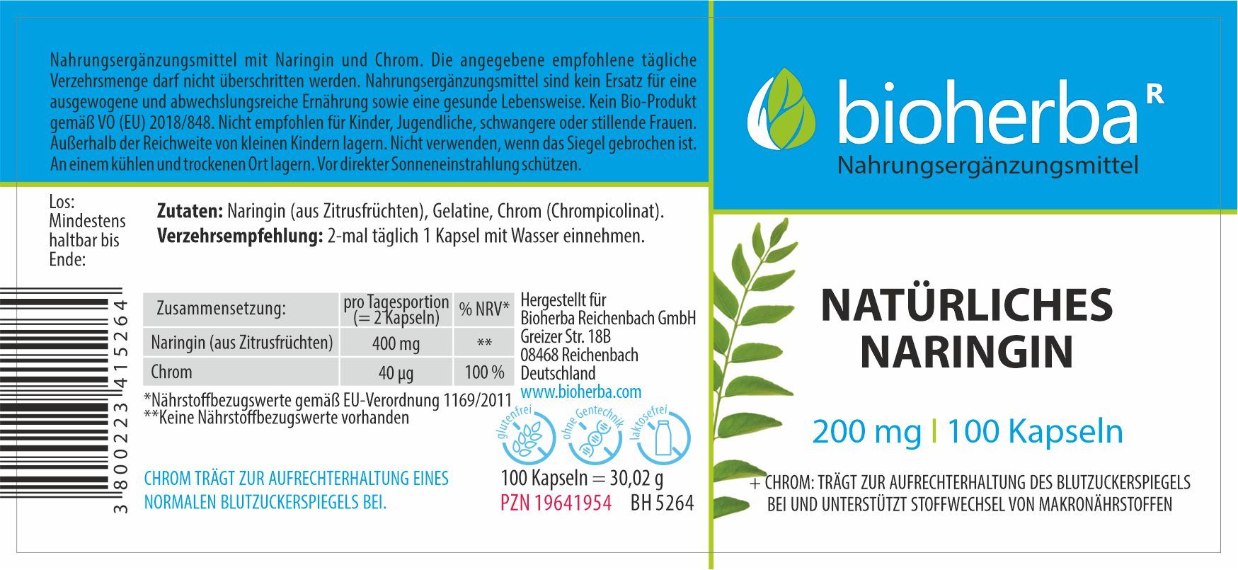 Bioherba Näturliches Naringin Kapseln