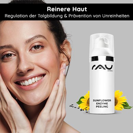 RAU Cosmetics Sunflower Enzyme Peeling auf Basis von Hefeproteinen wirkt sanft und ohne Reibung 50 ml