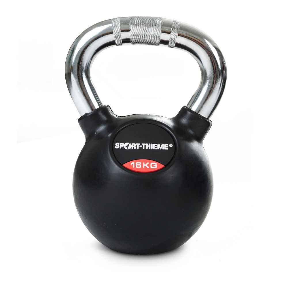 Sport-Thieme Kettlebell Gummiert mit gerändeltem Chrom-Griff 1 St
