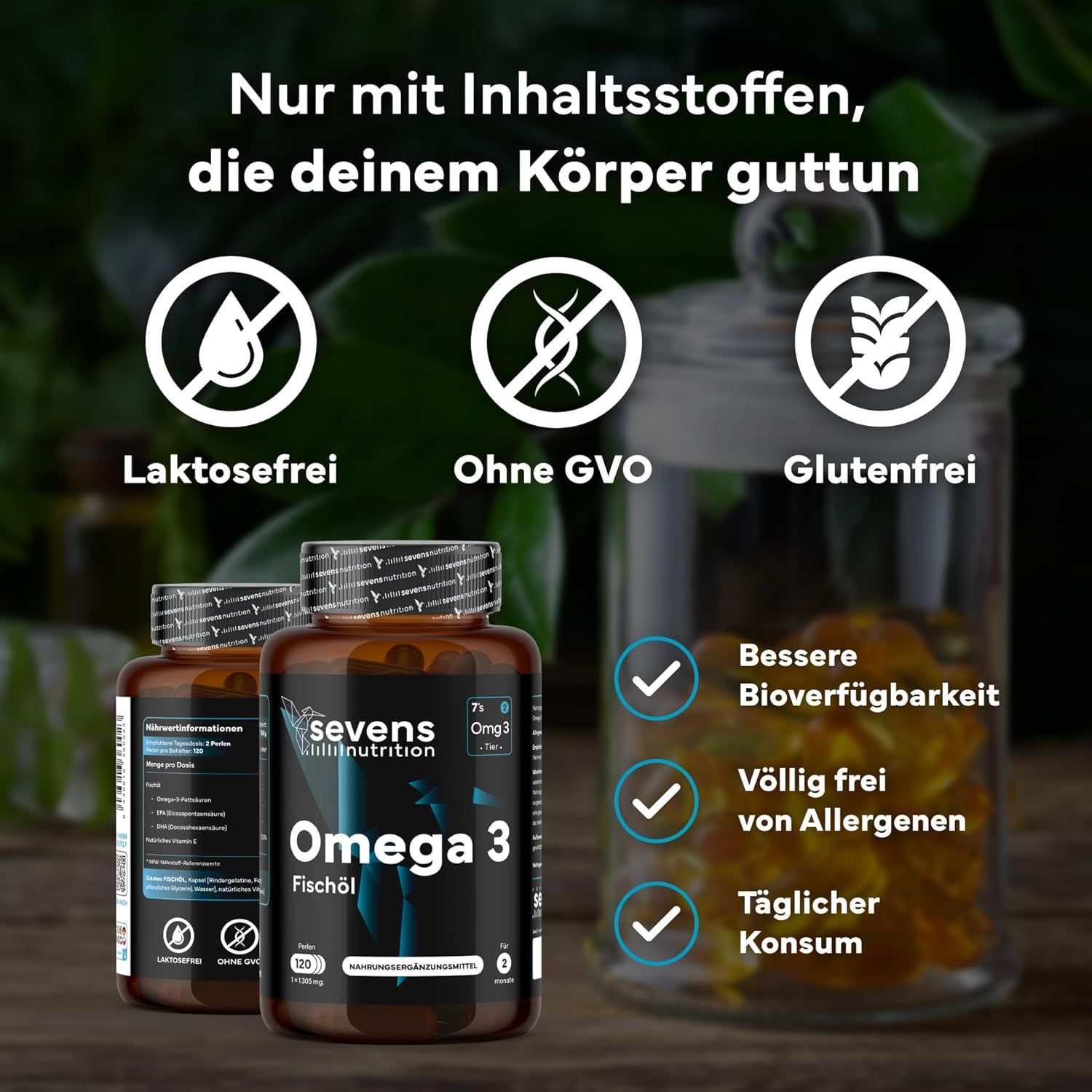 SEVENS NUTRITION Omega 3 Fischöl Kapseln