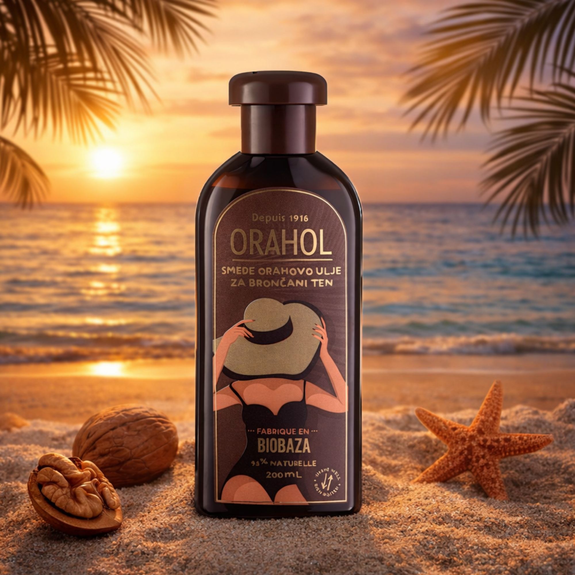 BIOBAZA Orahol Braunes Walnussöl für bronzenen Teint