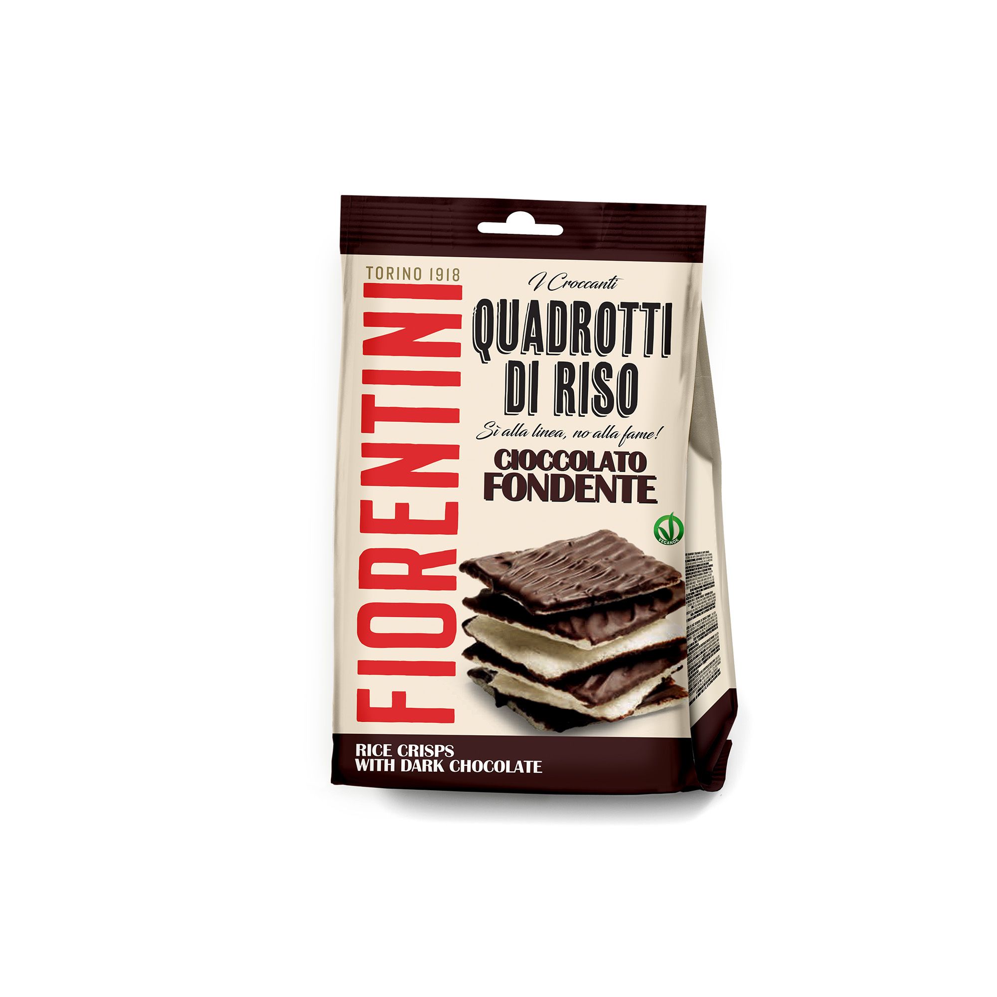 Quadrotti di Riso con Cioccolato Fondente Senza Glutine - Fiorentini