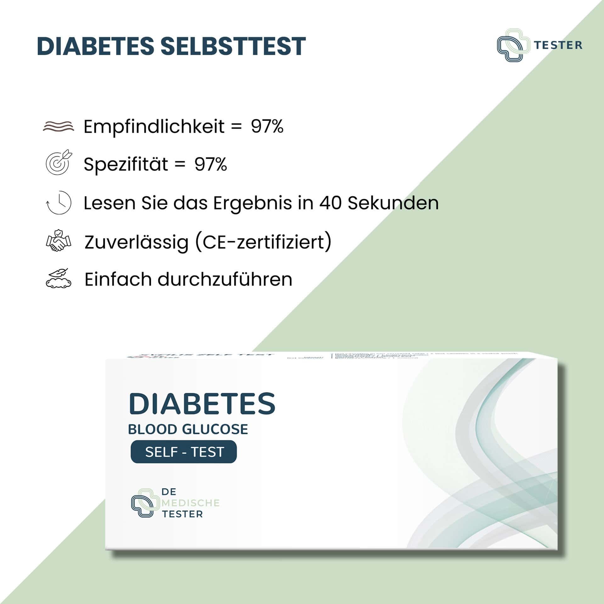 Tester - Diabetes Test - Blutzucker Messen - Diabetes für Zuhause