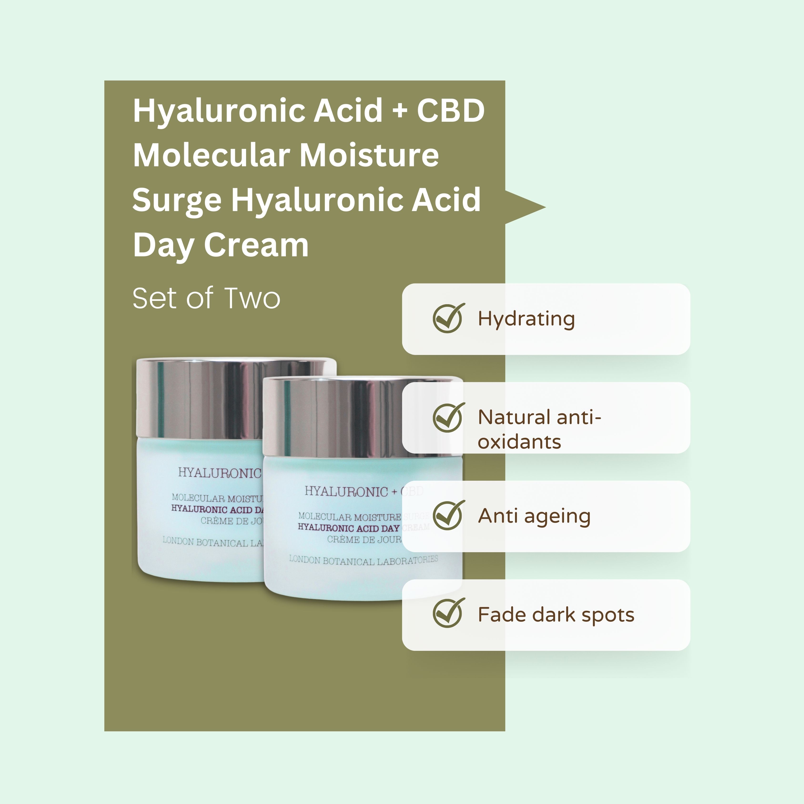 London Botanical Laboratories Hyaluronsäure + CBD Feuchtigkeitsspendende Tagescreme Duo