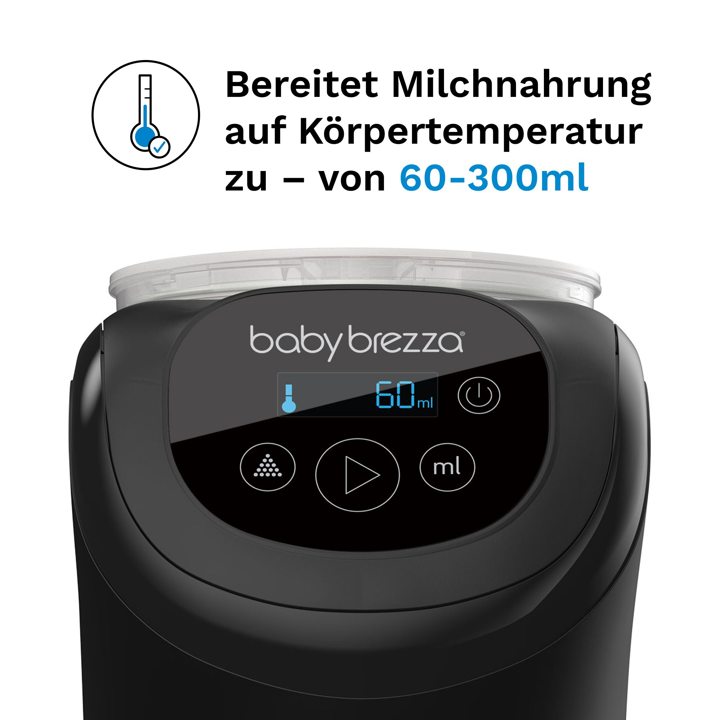 Baby Brezza Milchzubereiter mit digitaler Anzeige für 60ml.