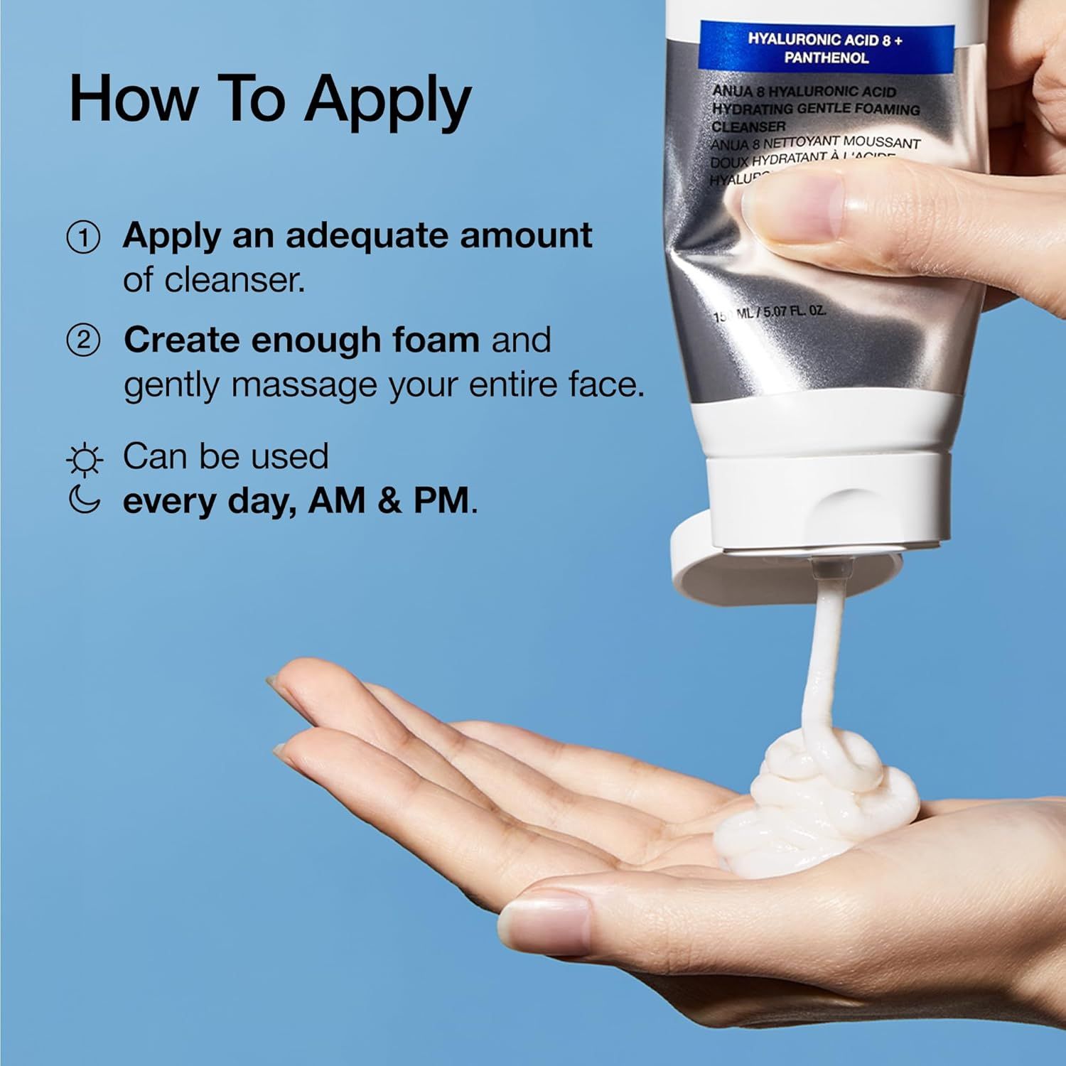 Anua Hyaluronic Acid 8+ Panthenol Foaming Cleanser