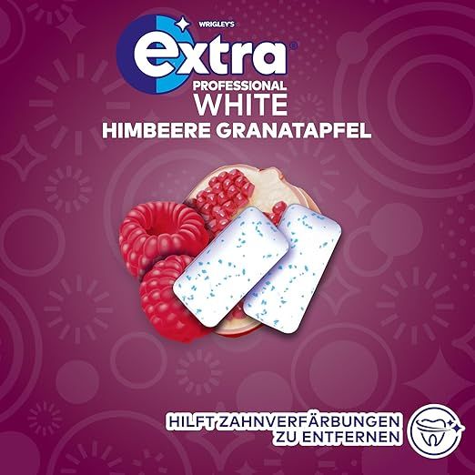 EXTRA PROFESSIONAL White Kaugummi Dose Himbeere Granatapfel