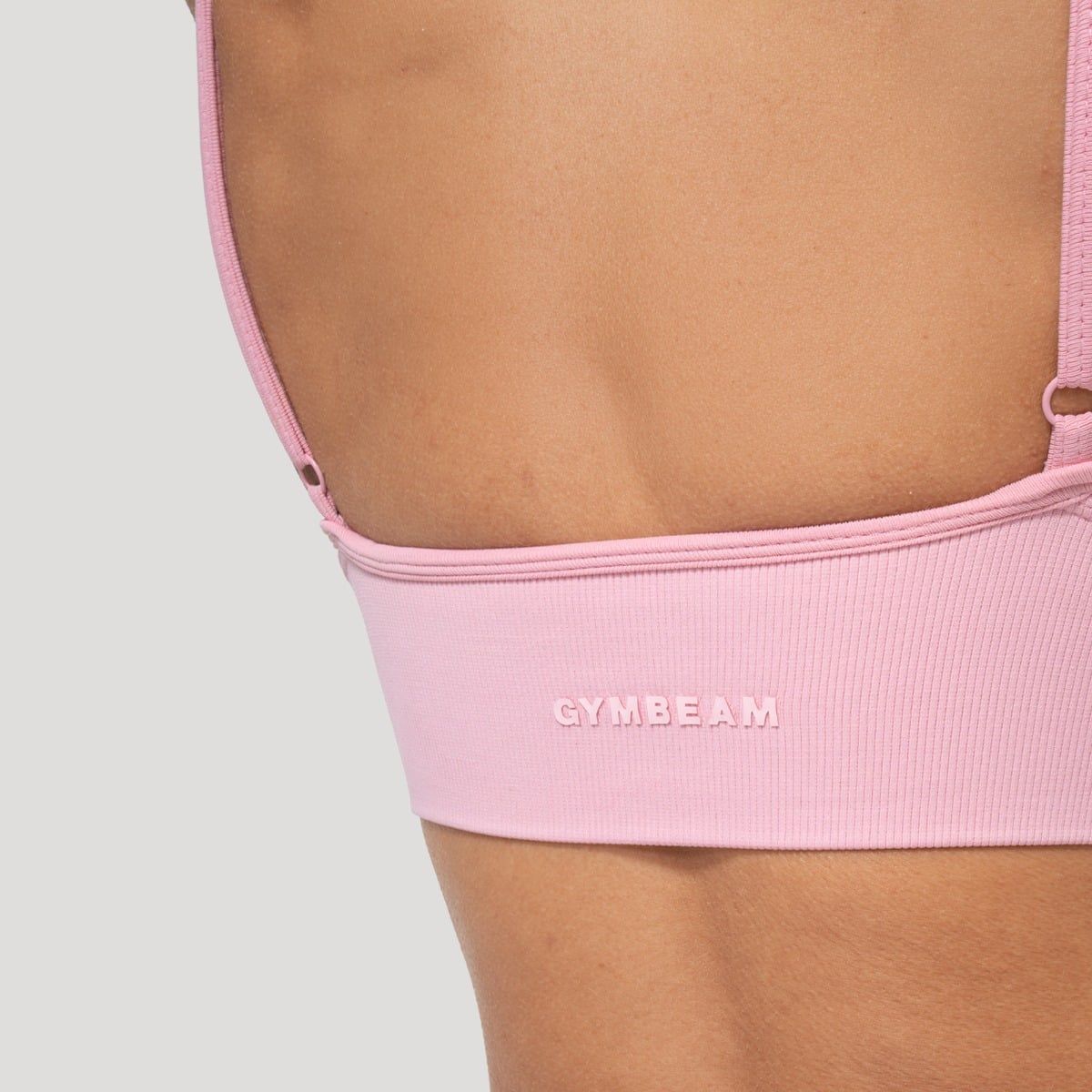 GymBeam Sport-BH Damen nahtlos mit V-Ausschnitt in Babyrosa