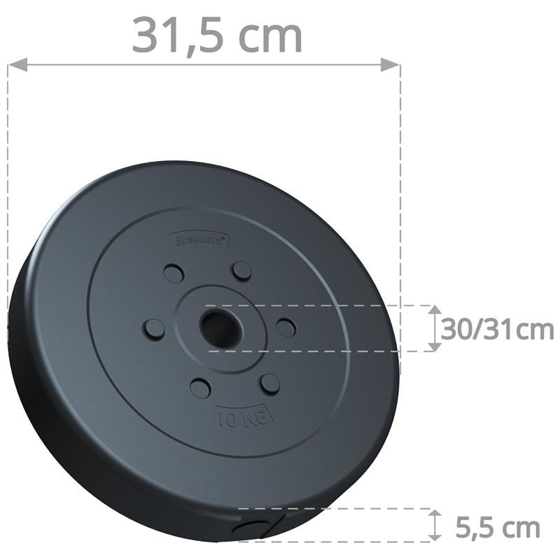 ScSPORTS® Kombi-Hantelset 120 kg Kunststoff 1 LH, 1 Curl, 2 KH